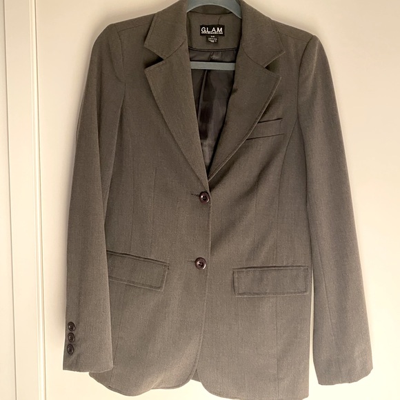 Grey blazer with lining and pockets - Picture 1 of 6